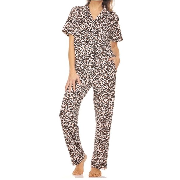 NWT Flora 2 Piece Animal Print Pajama Set - Picture 1 of 14